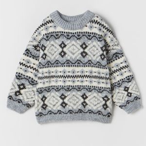 ZARA JACQUARD KNIT SWEATER SIZE 6-9 MONTHS